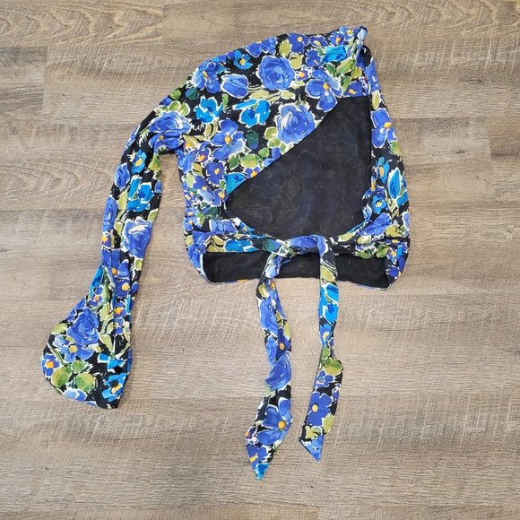 ZARA | Floral Asymmetrical One Sleeve Open Back Top | Sz. M - Picture 7 of 7